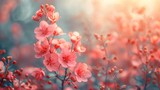 Beautiful abstract teal pink orange misty morning photo floral design background banner beautiful  ,Generative ai, 