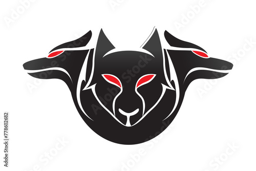 3 wolf logo design vector illustration