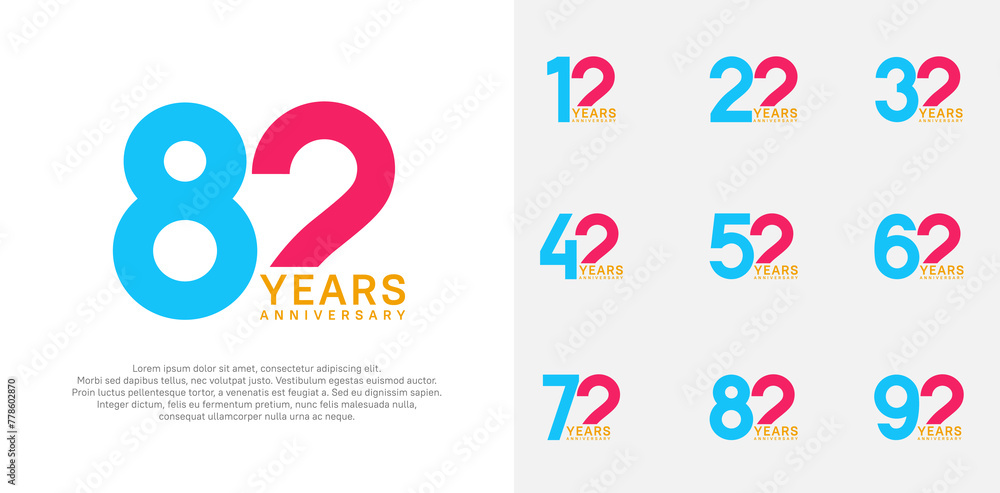 anniversary logo style vector design with blue and pink color can be use for celebration day anniversary logo style vector design with blue and pink color can be use for celebration day