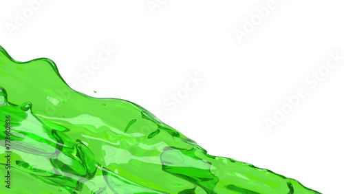 The Green splash for health or water concept 3d rendering.