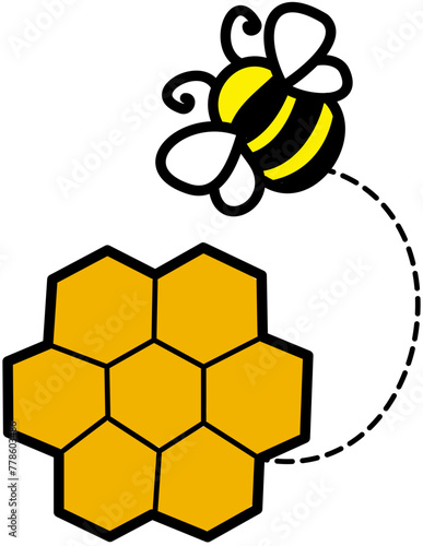 bee hive honey hexagonal  