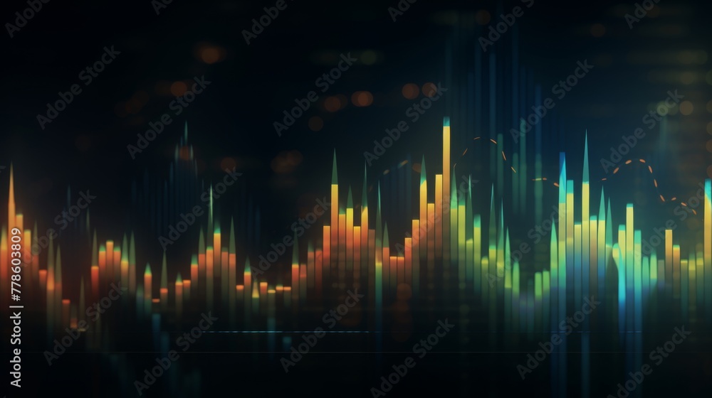 High quality, high resolution stock market graph on blue background with bokeh lights. Abstract financial business concept for wallpaper or web design in dark style. High detail, sharp focus, profess High quality, high resolution stock market graph on blue background with bokeh lights. Abstract financial business concept for wallpaper or web design in dark style. High detail, sharp focus, profess