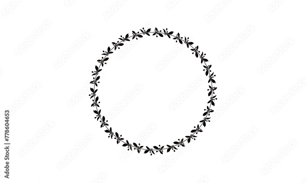 Obraz premium Botanical Leaf Wreath Vector