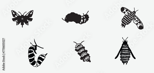 Bagworm Moth Caterpillar illustration icon EPS 10 And JPG