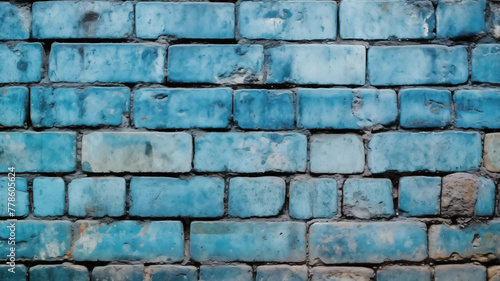 brick wall coated with a cobalt blue pigment; background image