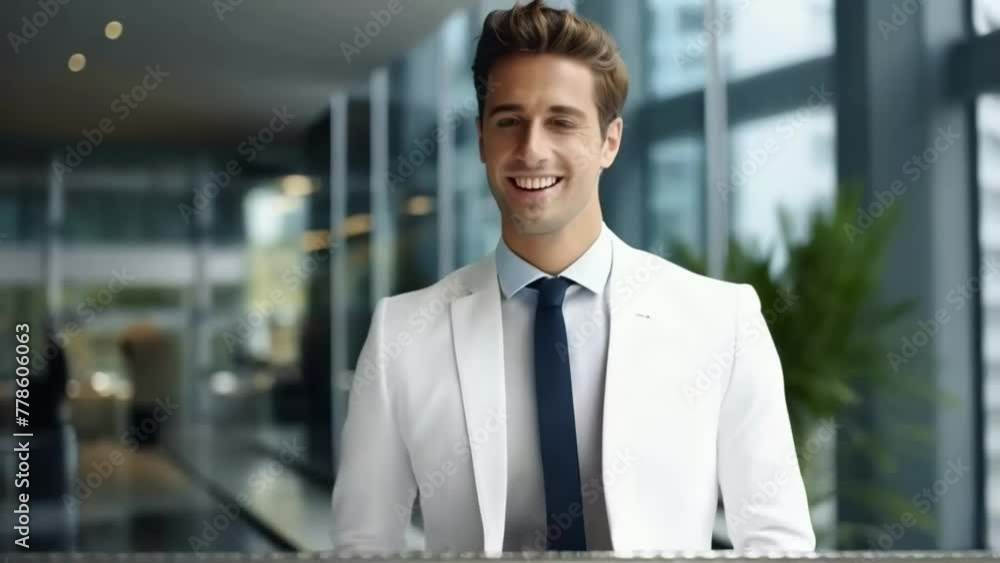 Charismatic Businessman in Sleek Modern Office Charismatic Businessman in Sleek Modern Office