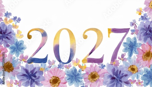 Happy new year 2027 background new year holidays card.