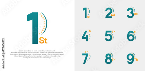 Wallpaper Mural anniversary logotype vector set, blue and orange color can be use for special day celebration Torontodigital.ca