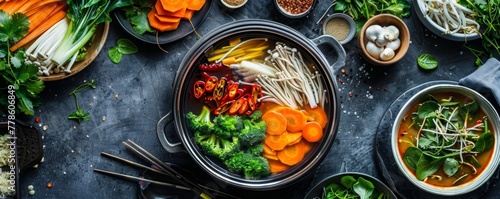 Sophisticated vegetarian hotpot a culinary delight of fresh