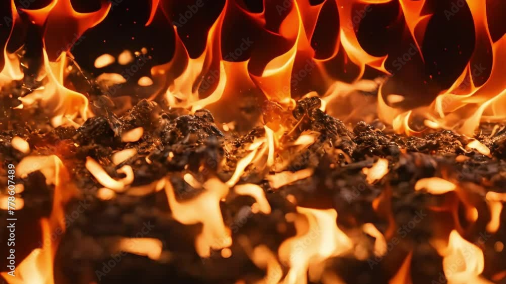 Slow motion fire flame, super slow hot power of bon fire on dark night background, red orange flame glowing and blazing, 4k footage, videos Slow motion fire flame, super slow hot power of bon fire on dark night background, red orange flame glowing and blazing, 4k footage, videos