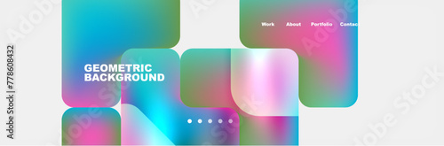 Arrows and squares with bright colors and round angles. Vector Illustration For Wallpaper, Banner, Background, Card, Book Illustration, landing page