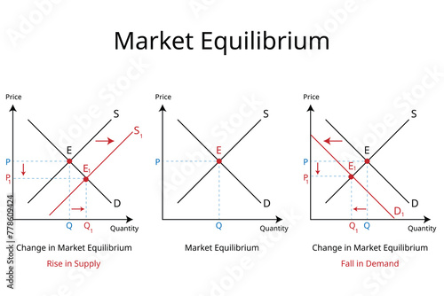 Market equilibrium occurs when the quantity supplied equals the quantity demanded at a particular price