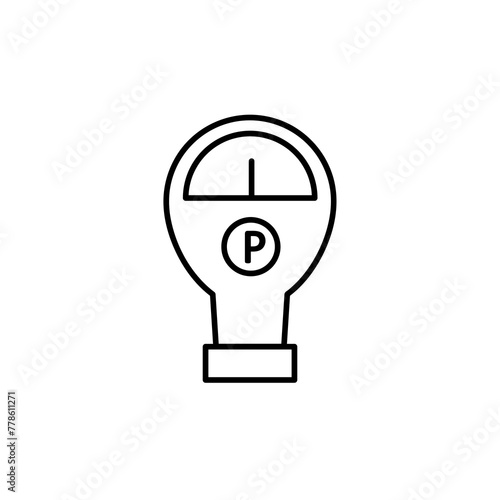 parking meter icon flat liner illustration on white backgorund..eps