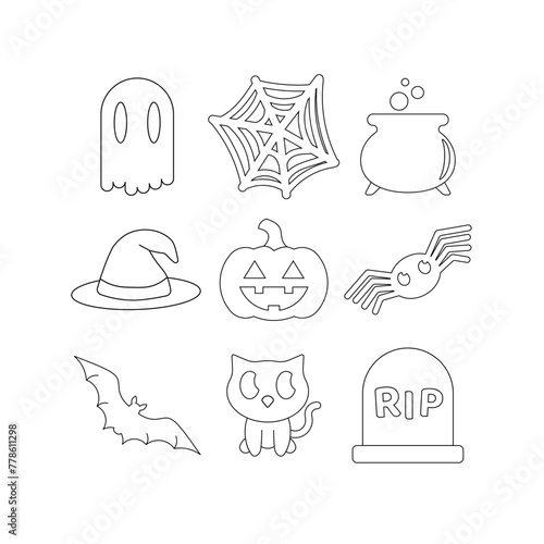 Halloween Icons. Isolated Vectors.