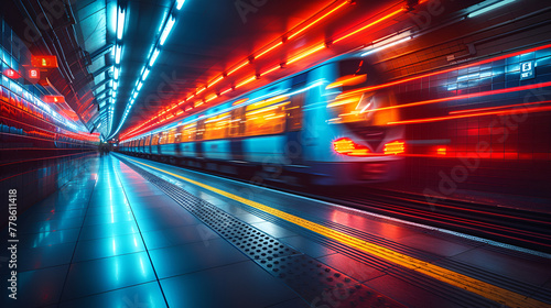 I way train station - motion blur effect - bright lights - dramatic effect 