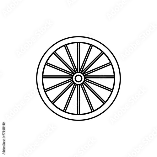 wagon wheel icon vector flat simple illustration on white backgorund..eps