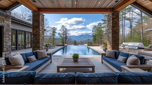 Outdoor recreation area - pool - outdoor furniture - fire pit - mountain house - vacation - getaway - holiday - escape - vacation house - vacation rental  © Jeff