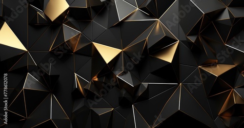 black gold polygonal brilliance