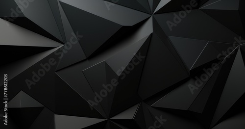 sleek black polygonal surface