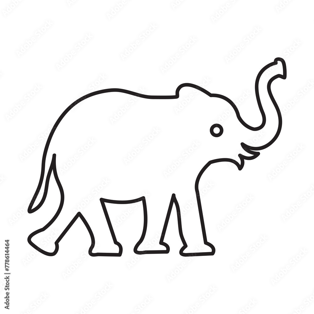 elephant vector icon. elephant sign vector flat liner illustration..eps elephant vector icon. elephant sign vector flat liner illustration..eps