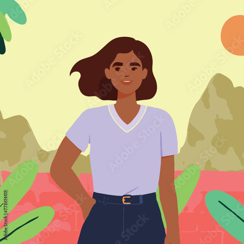 Vectorial illustration of a positive wellnes and peaceful healthy life