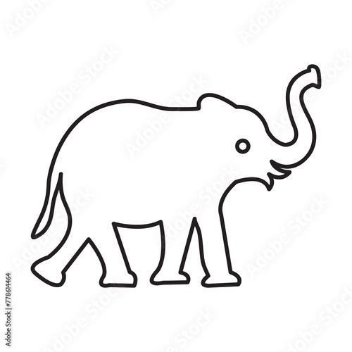 elephant vector icon. elephant sign vector flat liner illustration..eps