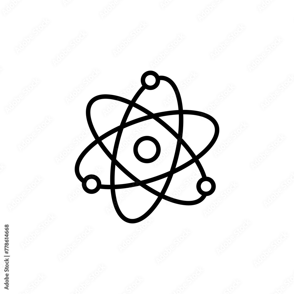 atom icon. atom vector flat liner illustration on white background..eps atom icon. atom vector flat liner illustration on white background..eps
