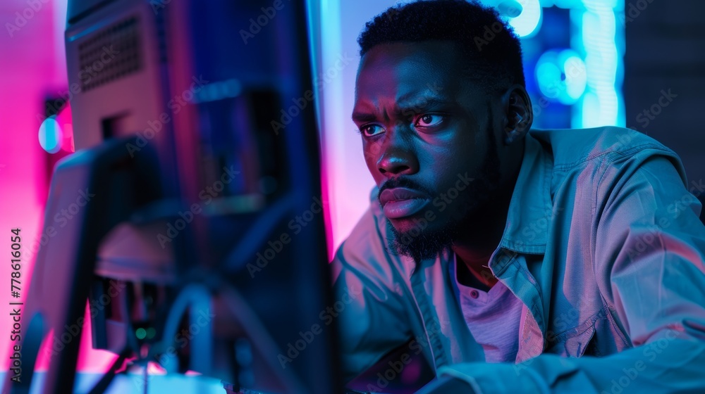 A confident user looking at a computer screen with malware being blocked, signifying their security awareness. A confident user looking at a computer screen with malware being blocked, signifying their security awareness.
