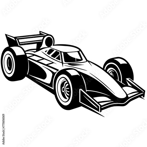 black and white car silhouette vector illustration,head of a bull,sports car characters,Holiday t shirt,Hand drawn trendy Vector illustration,reching car on black background photo