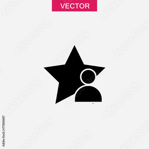 Celebrity icon vector, filled flat sign, Person in a star simple illustration,'.eps