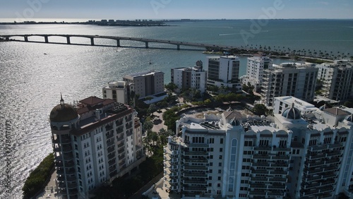 view to Lido Key and St Armands from downtown Sarasota, Florida photo