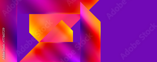 Neon colorful geometric shapes. Vector Illustration For Wallpaper, Banner, Background, Card, Book Illustration, landing page