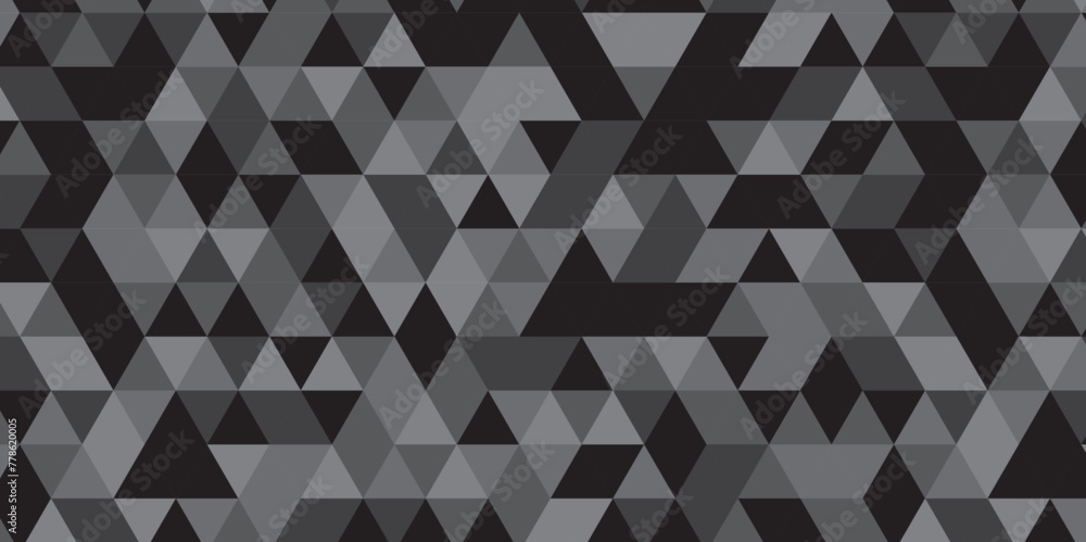 Abstract geometric black and gray background seamless mosaic and low polygon triangle texture wallpaper. Triangle shape retro wall grid pattern geometric ornament tile vector square element.
Abstract geometric black and gray background seamless mosaic and low polygon triangle texture wallpaper. Triangle shape retro wall grid pattern geometric ornament tile vector square element.
