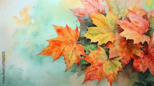 Use a subtle gradation in leaf colors to create a sense of depth and movement.