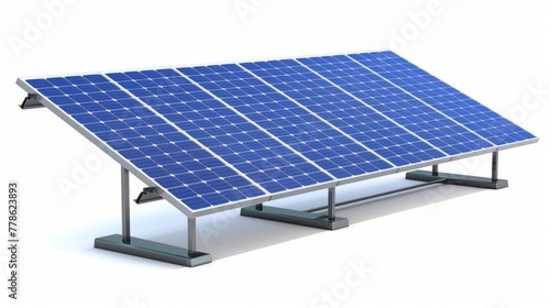 Solar panel isolated on white background illustration. Alternative renewable energy resource image.