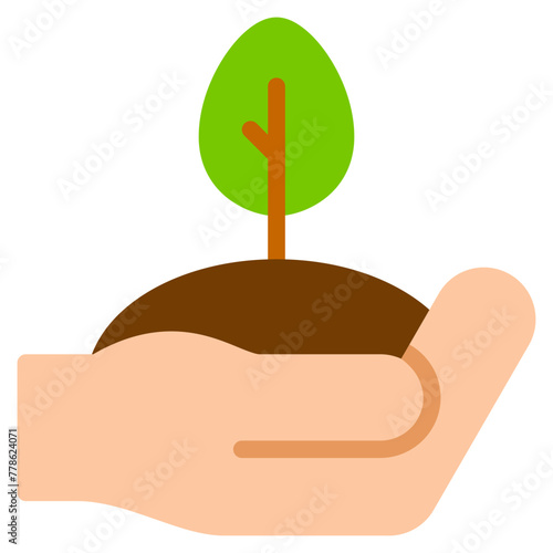 Plant trees icon with flat style. Suitable for website design, logo, app and UI.