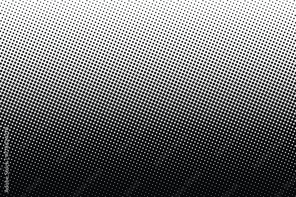 Dotted gradient vector pattern illustration, white and black halftone ...