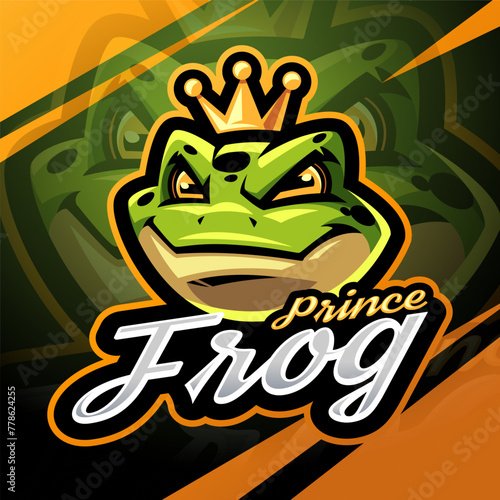 Prince frog head esport mascot logo design