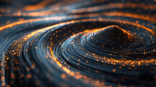 Close Up of a Spiral of Gold Glitter © easybanana
