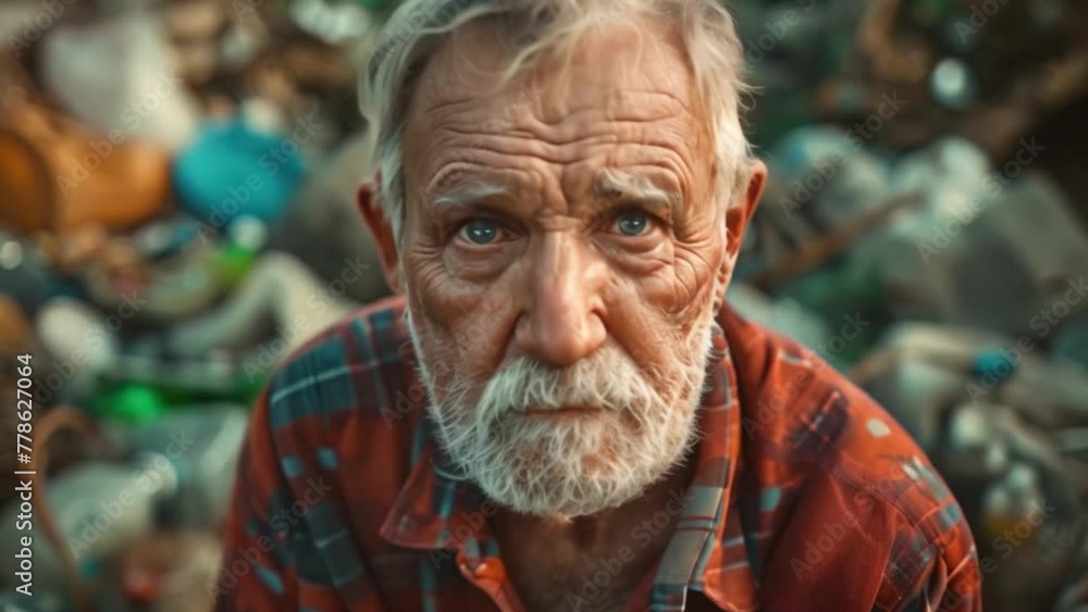 An old man or homeless elderly person with a wrinkled face. The beggar looked up at his dream, hoping for a good future. An old man or homeless elderly person with a wrinkled face. The beggar looked up at his dream, hoping for a good future.