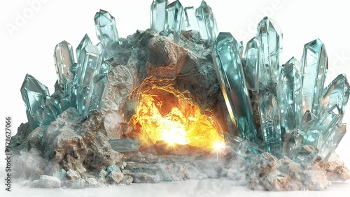 a highly detailed 3d render of a magical crystal. seamless looping overlay 4k virtual video animation background photo