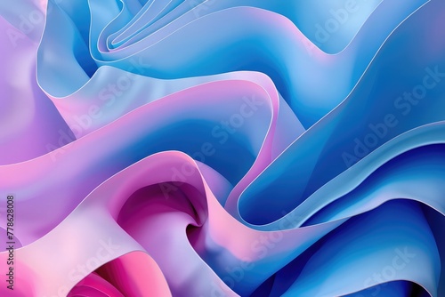 3D blue pink geometric abstract background overlap layer on bright space with waves decoration. Graphic design element liquid style concept for banner, flyer, card, brochure cover, or landing page