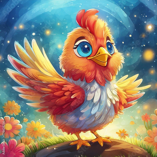 A Magical Night with a Colorful Chick