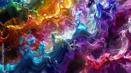 Wallpaper Mural An electrifying abstract composition featuring an explosion of colorful paint splashes against a stark white backdrop Torontodigital.ca