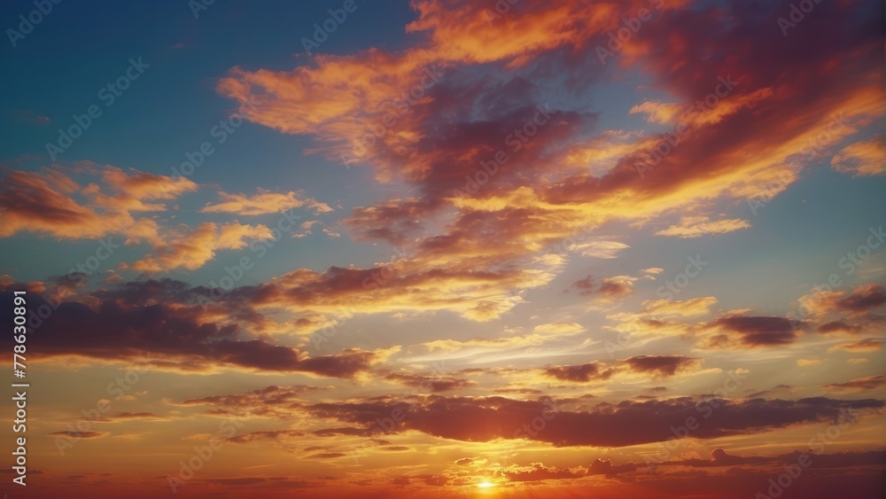 Sunset sky with dramatic cloud formations Sunset sky with dramatic cloud formations