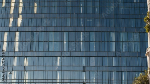 Modern glass building facade with reflections