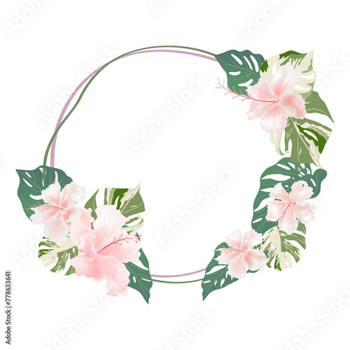Beautiful ornament flower frame banner on background 