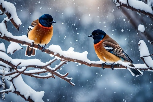 robin on the snow © Rizwan