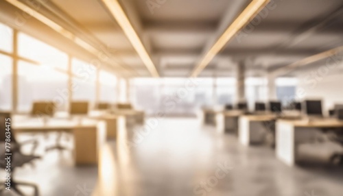 empty open space business office motion blur warm tones abstract defocused background concept image of modern workplace interior ai generative