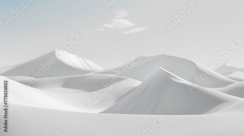 Clear sky meets the smooth white dunes creating a peaceful backdrop